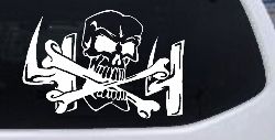 Skull and Cross Bones 4X4 Off Road Car or Truck Window Decal Sticker