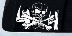 Skull and Cross Bones 4X4 Off Road Car or Truck Window Decal Sticker