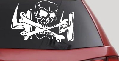Skull and Cross Bones 4X4 Off Road Car or Truck Window Vinyl Decal Sticker