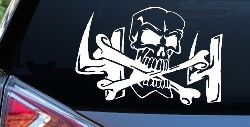 Skull and Cross Bones 4X4 Off Road Car or Truck Window Decal Sticker