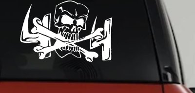 Skull and Cross Bones 4X4 Off Road Car or Truck Window Vinyl Decal Sticker