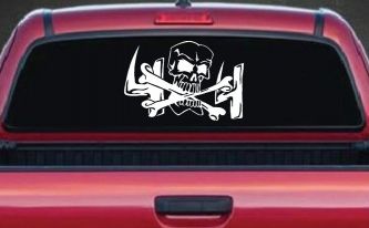 Skull and Cross Bones 4X4 Off Road Car or Truck Window Decal Sticker