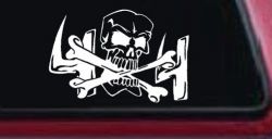 Skull and Cross Bones 4X4 Off Road Car or Truck Window Decal Sticker