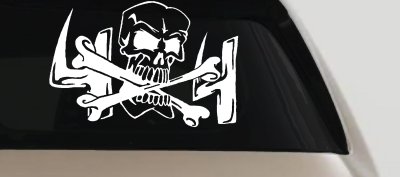 Skull and Cross Bones 4X4 Off Road Car or Truck Window Vinyl Decal Sticker