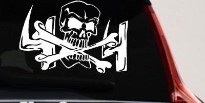 Skull and Cross Bones 4X4 Off Road Car or Truck Window Vinyl Decal Sticker