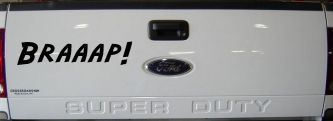 Braaap Car or Truck Window Decal Sticker (Black)