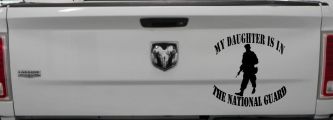Daughter is in National Guard Military Car or Truck Window Decal Sticker (Black)
