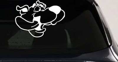 Scooby Doo Tongue Wagging Cartoons Car or Truck Window Vinyl Decal Sticker (White)