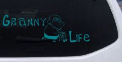 Granny Life Funny Car or Truck Window Decal Sticker (Turquoise Blue)