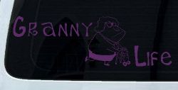 Granny Life Funny Car or Truck Window Vinyl Decal Sticker (Violet)