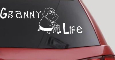 Granny Life Funny Car or Truck Window Vinyl Decal Sticker