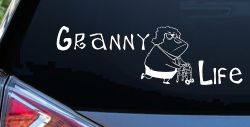 Granny Life Funny Car or Truck Window Decal Sticker