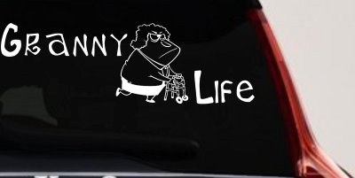 Granny Life Funny Car or Truck Window Vinyl Decal Sticker