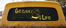 Granny Life Funny Car or Truck Window Decal Sticker (Yellow)