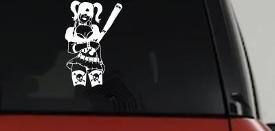 Harley Skull Stockings Car or Truck Window Vinyl Decal Sticker
