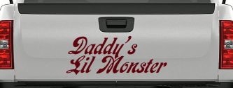 Daddys Lil Monster Harley Quinn Sci Fi Car or Truck Window Vinyl Decal Sticker (Purple Red)