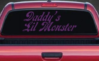 Daddys Lil Monster Sci Fi Car or Truck Window Decal Sticker (Violet)