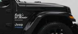 Daddys Lil Monster Sci Fi Car or Truck Window Decal Sticker (White)