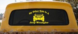 My Other Ride is a Jeep Wrangler Off Road Car or Truck Window Vinyl Decal Sticker (Yellow)