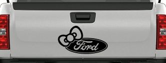 Ford with Bow Moto Sports Car or Truck Window Vinyl Decal Sticker (Black)