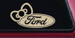 Ford with Bow Moto Sports Car or Truck Window Decal Sticker (Desert Sand)