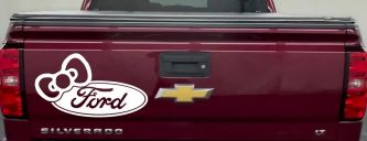 Ford with Bow Moto Sports Car or Truck Window Vinyl Decal Sticker
