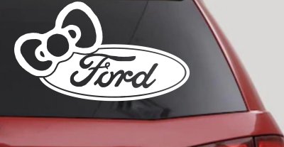 Ford with Bow Moto Sports Car or Truck Window Vinyl Decal Sticker