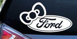 Ford with Bow Moto Sports Car or Truck Window Decal Sticker