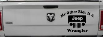 My Other Ride is a Jeep Wrangler Off Road Car or Truck Window Decal Sticker (Black)