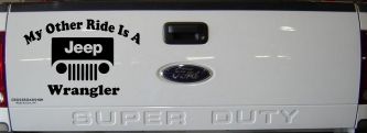 My Other Ride is a Jeep Wrangler Off Road Car or Truck Window Decal Sticker (Black)