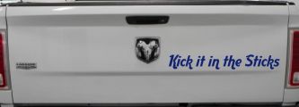 Kick it in the Sticks Country Car or Truck Window Vinyl Decal Sticker (Navy)