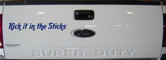 Kick it in the Sticks Country Car or Truck Window Decal Sticker (Navy)