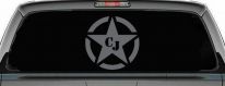 Military Jeep CJ Segmented Star  Off Road Car or Truck Window Decal Sticker (Silver)