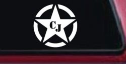 Military Jeep CJ Segmented Star  Off Road Car or Truck Window Decal Sticker
