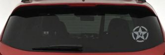 Military Jeep XJ Segmented Star Off Road Car or Truck Window Decal Sticker (Telegrey)