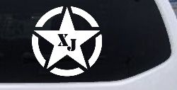 Military Jeep XJ Segmented Star Off Road Car or Truck Window Decal Sticker
