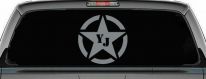 Military Jeep YJ Segmented Star Off Road Car or Truck Window Decal Sticker (Telegrey)