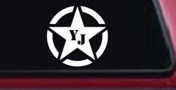 Military Jeep YJ Segmented Star Off Road Car or Truck Window Decal Sticker