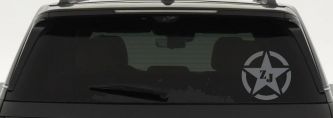 Military Jeep ZJ Segmented Star Off Road Car or Truck Window Decal Sticker (Silver)