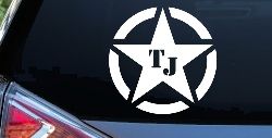 Military Jeep TJ Segmented Star Off Road Car or Truck Window Decal Sticker