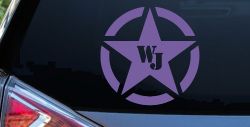 Military Jeep WJ Segmented Star  Off Road Car or Truck Window Decal Sticker (Purple)