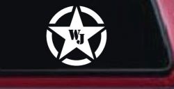 Military Jeep WJ Segmented Star  Off Road Car or Truck Window Decal Sticker