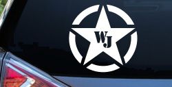 Military Jeep WJ Segmented Star  Off Road Car or Truck Window Decal Sticker