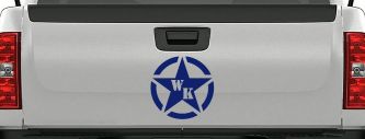Military Jeep WK Segmented Star Off Road Car or Truck Window Decal Sticker (Navy)