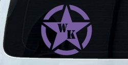 Military Jeep WK Segmented Star Off Road Car or Truck Window Decal Sticker (Purple)