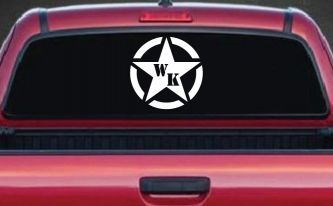 Military Jeep WK Segmented Star Off Road Car or Truck Window Decal Sticker