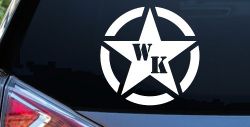 Military Jeep WK Segmented Star Off Road Car or Truck Window Decal Sticker