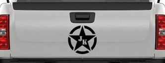 Military Jeep JK Segmented Army Star Off Road Car or Truck Window Decal Sticker (Black)