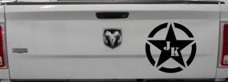 Military Jeep JK Segmented Army Star Off Road Car or Truck Window Decal Sticker (Black)