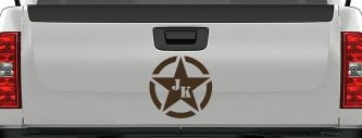 Military Jeep JK Segmented Army Star Off Road Car or Truck Window Decal Sticker (Brown)